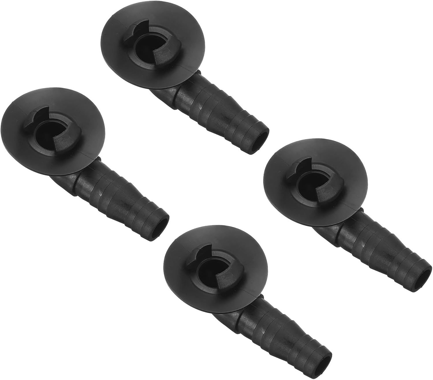 uxcell 4Pcs Air Conditioner Drain Hose Connector Elbow Fitting with Rubber Ring for Mini-Split Units and Window AC Unit 20m, Black
