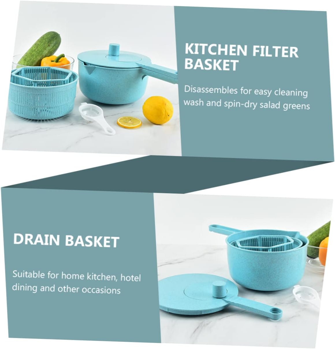 Manual Salad Spinner with Rotary Handle Quick Dry Vegetable and Fruit Washer Versatile Kitchen Drain Basket for Easy Storage and Dehydration Random Color Selection