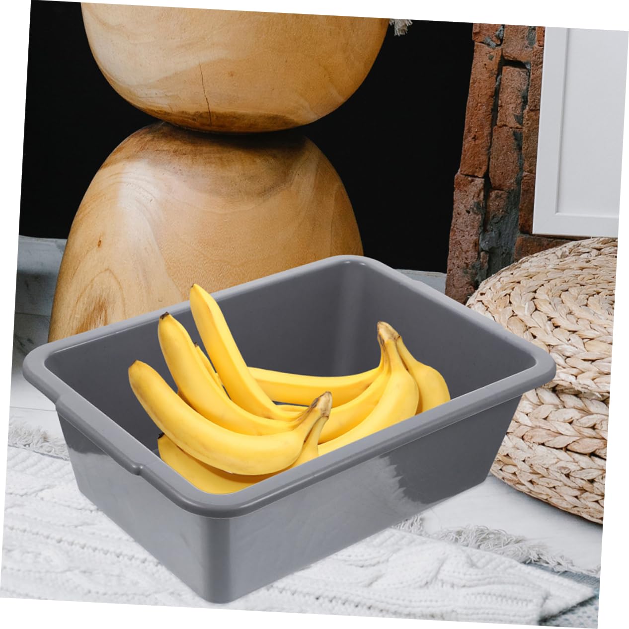 KOMBIUDA 2pcs Commercial Bus Tub Plastic Rectangular Bus Tubs Utility Storage Plastic Bin for Restaurant Home