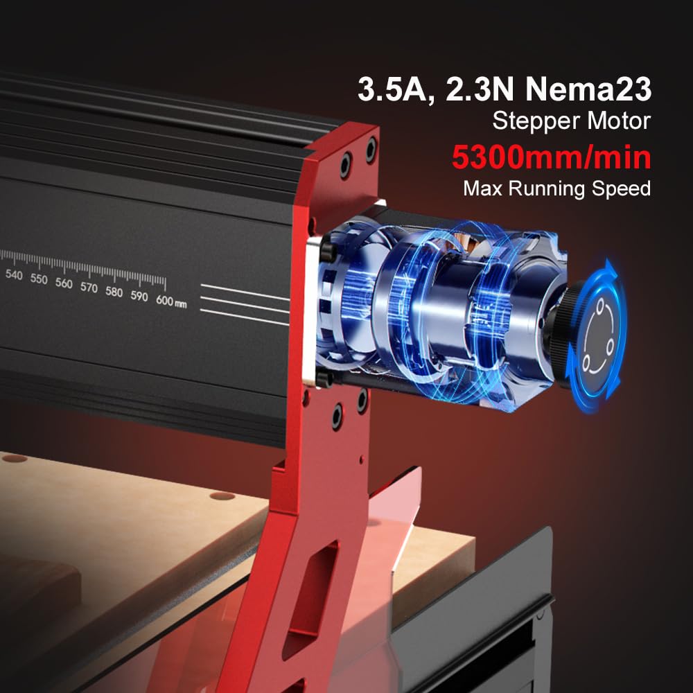 CNC Router Machine TTC6050 with 500W Spindle, High Torque NEMA 23 Stepper Motor, Linear Rails & Ball Screws 3-Axis Engraving Milling Machine for Wood Cutting