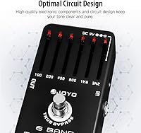 Vista 3 de JOYO Pedal ecualizador de guitarra eléctrica de 6 bandas (100Hz 200Hz 400Hz 800Hz 1.6kHz 3.2kHz) Proporciona ±18dB para cada banda (JF-11)