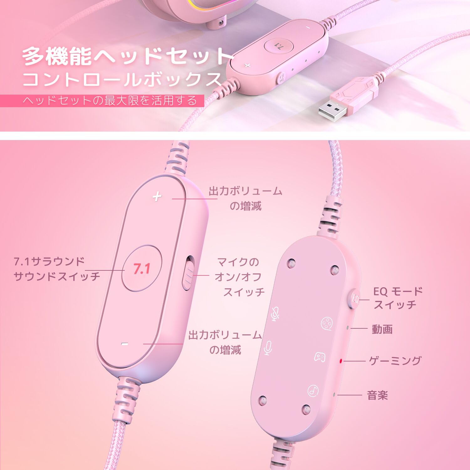 Amazon.co.jp: FIFINE ゲーミングヘッドセット 7.1chサラウンド