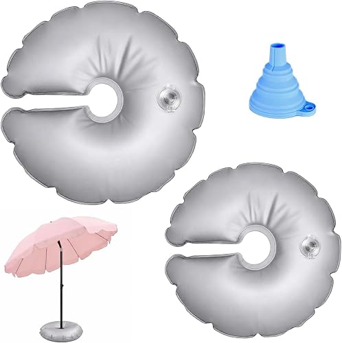 2 Pièces Pied de Parasol Lourd Remplissable à Eau TLDBATICE