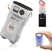 Vista 10 de WUBEN X3 Mini Linterna con Caja de Carga Recargable 180 Grados Llavero EDC Linterna Giratoria Ip65 Impermeable Imán Linternas de Bolsillo 10 Modos