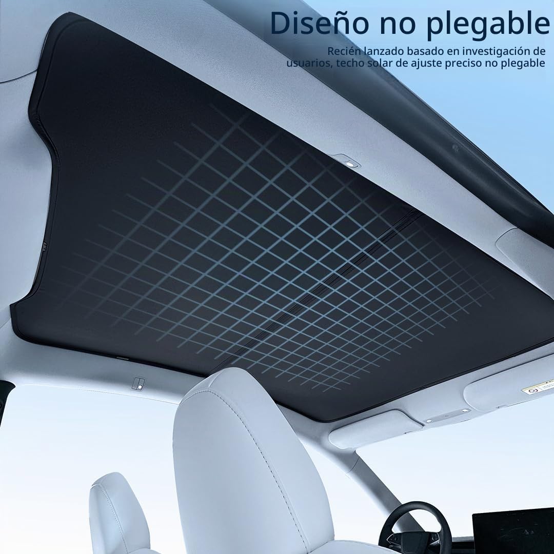 Arcoche Parasol para Tesla Model Y 2025 Juniper, Aislamiento térmico y protección UV, Accesorios de Parasol de Techo de Vidrio