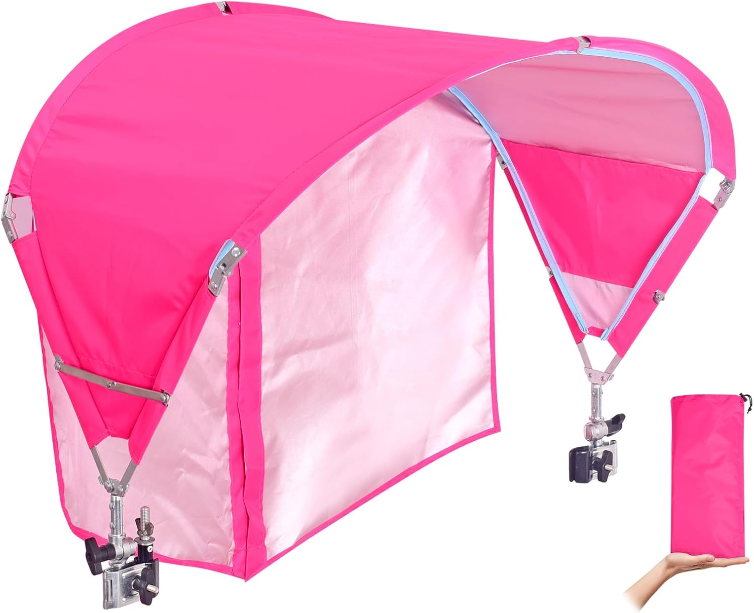 Universal Chair Umbrella Canopy, UPF 50+ Sun Shade with Adjustable Clamp, Fits Most Brands Beach, Camping, Lawn, Tanning, Zero Gravity, Lounge & Fishing Chairs, Patent Design