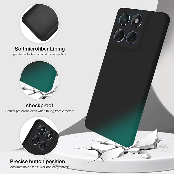 GiiYoon Funda para Motorola Edge 60 Fusion/Edge 60, Case de Silicona Suave de TPU Carcasa Protector de Goma Fexible Prueba Liviano y a Delgado de Golpes Antirrayas para Teléfono (Negro) - 2