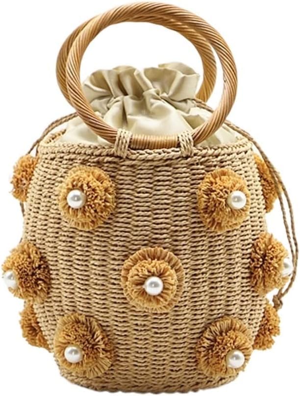Sac de paille plage avec strass cristal petit sac seau voyage for dame