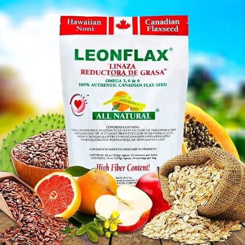 Leonflax, 100% Authentic Canadian Flax Seed, All-Natural, High Fiber Content, Dietary Supplement To Improve Your Digestive Health, 18 Oz, Bag #TOP3