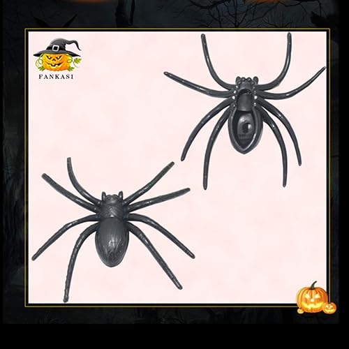 Miniatura 2 de TINKSKY Araña falsa de plástico para bromas prácticas, accesorios de araña de goma realista para bromas, fiesta de Halloween, noches de terror,