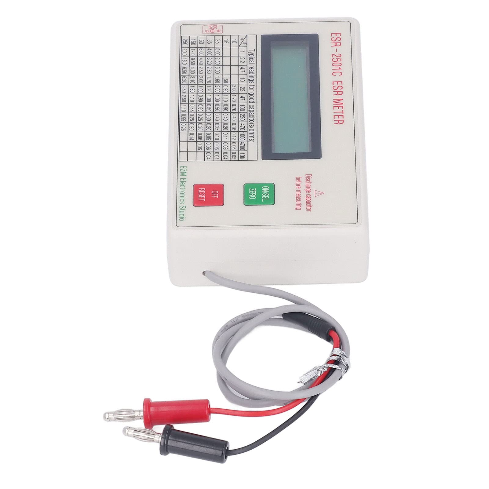 Kit de probador de condensadores ESR, medidor ESR portátil, medidor de capacitancia digital, para medir capacitancia