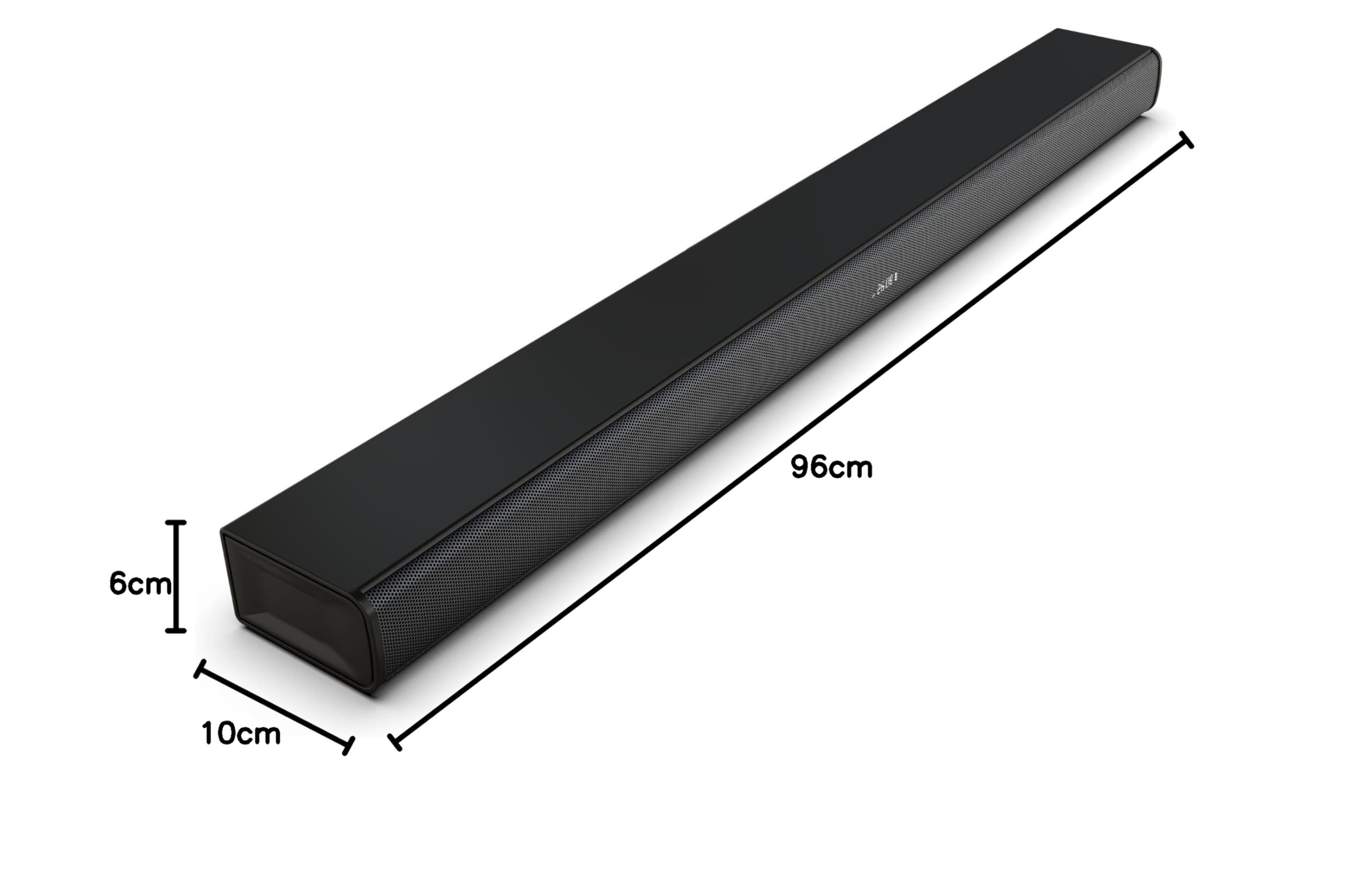 HYE Soundbar Bluetooth 2.0 canali per TV, 60 W Compact Black Sound Bar con HDMI, USB, AUX, telecomando - Sistema audio wireless con bassi profondi, design sottile - ideale per la tua televisione