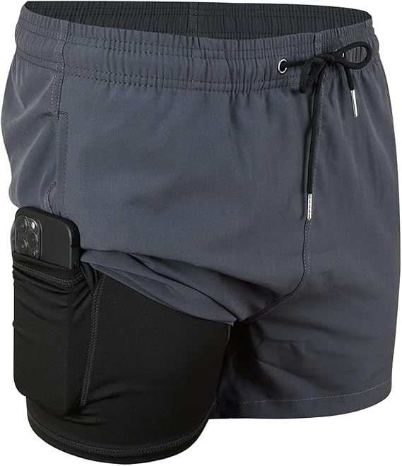 Amazon 水着 メンズ 海水パンツ サーフパンツ インナー付き 通気 速乾 海パン コンプレッション インナー付き ショートパンツ 2in1 男性 夏 短パン スポーツ 水着 通販
