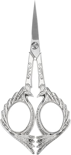 HARFINGTON Tijeras de bordado vintage de acero inoxidable de 5 pulgadas, estilo pájaro, mini tijeras para costura, manualidades, punto de cruz,