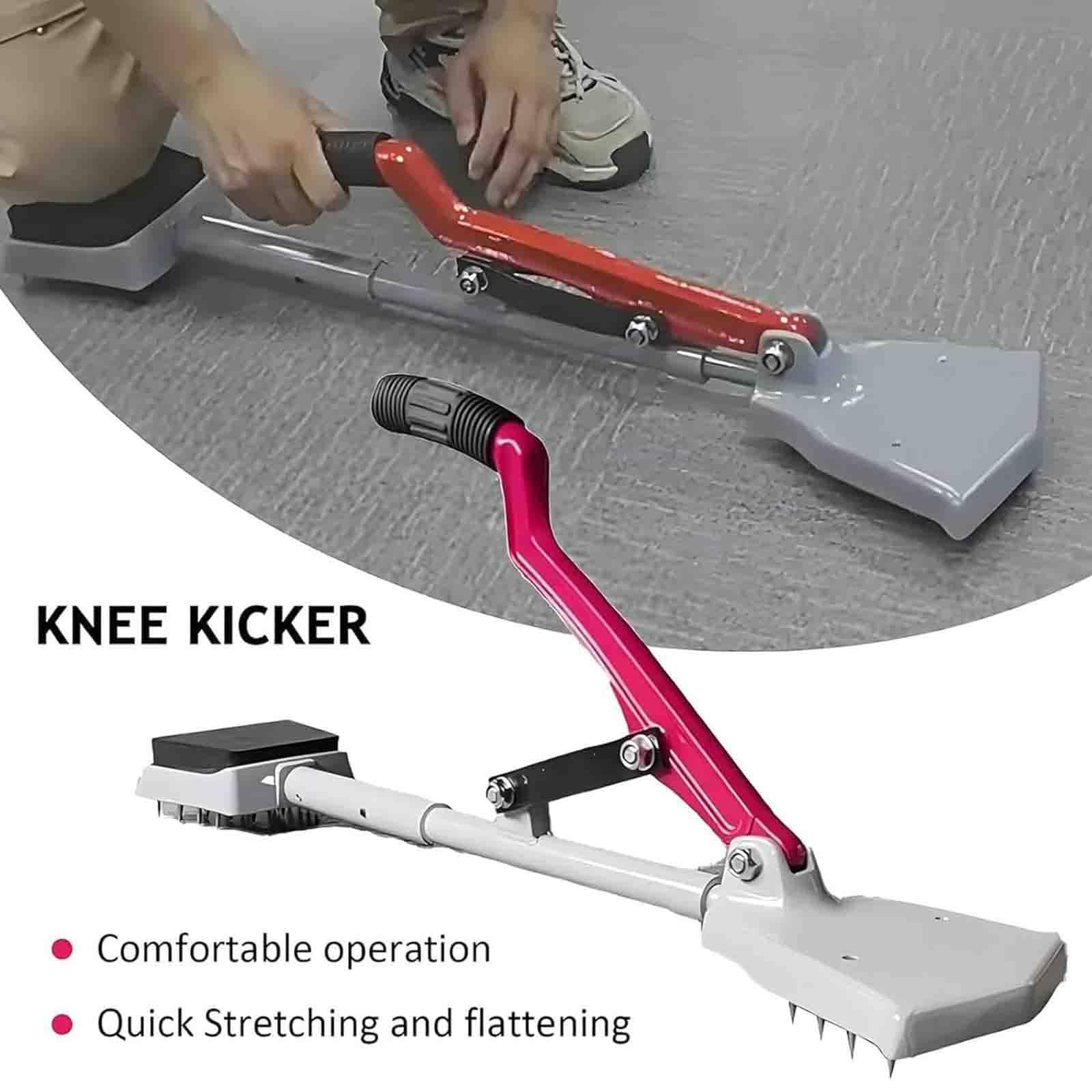 Ce kit d'outils pour la Pose de tendeur de Moquette Comprend Un tendeur de Moquette Professionnel sans Genou (80 cm) – Un Outil Robuste pour la Pose de Moquette avec poignée antidérapante et