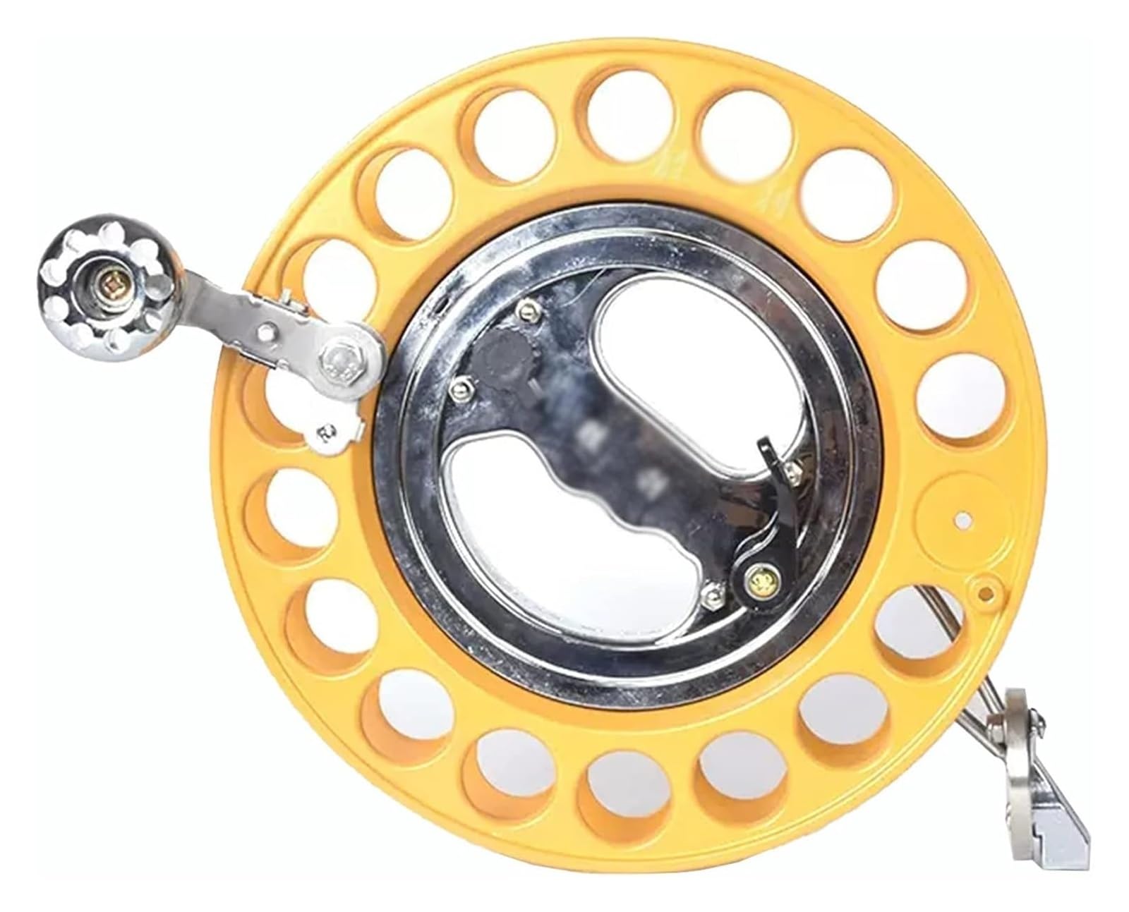 Carrete para Cometas, Bobinador, manija de Rueda con Agarre Carrete, guía Hilo Universal, diseño antirretroceso, Bloqueo Seguridad, Apto for niños y Adultos(Gold)