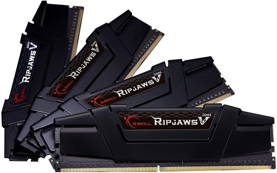 Bеѕt Cуbеr Dеаlѕ 🔥 G.Skill RipJaws V Series BLACK 64GB (4 x 16GB) 288-Pin SDRAM DDR4 3200 (PC4-25600) CL16-18-18-38 1.35V Quad Channel Desktop Memory Model F4-3200C16Q-64GVK