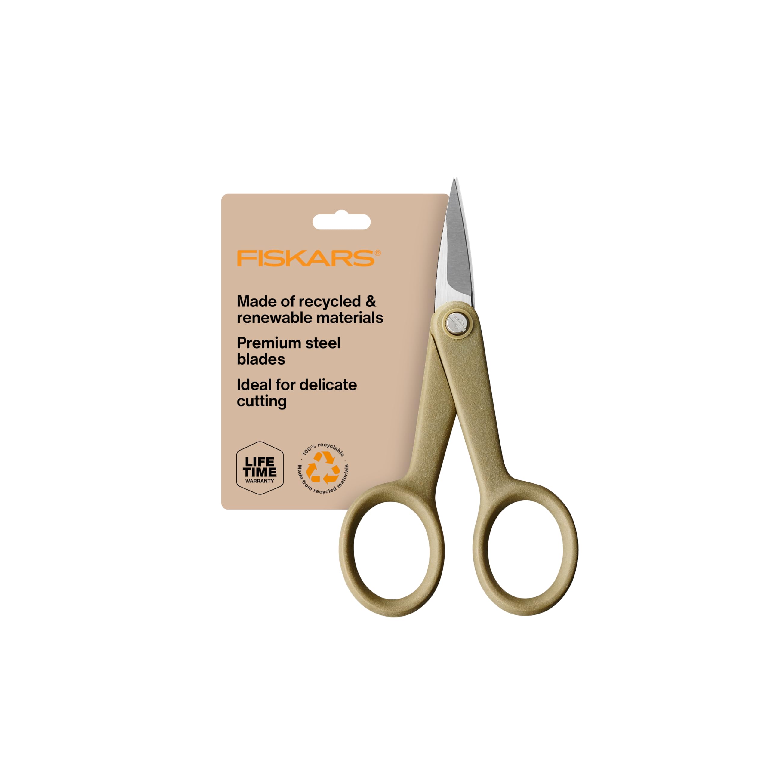4" Recycled Fabric Scissors for Embroidery & Sewing, Beige