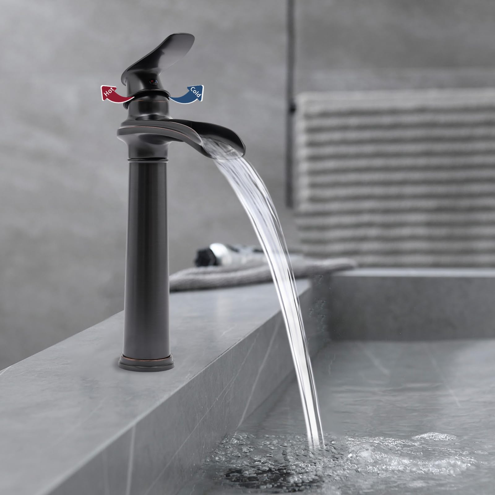 Grifo de baño con cascada, grifo de baño con palanca única para baño/cocina/ducha tipo palanca retro latón lavabo grifos