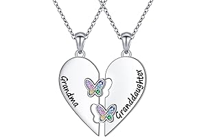 Grandmother Granddaughter S925 Sterling Silver Heart Pendant Necklace from Dad Mom Grandmother