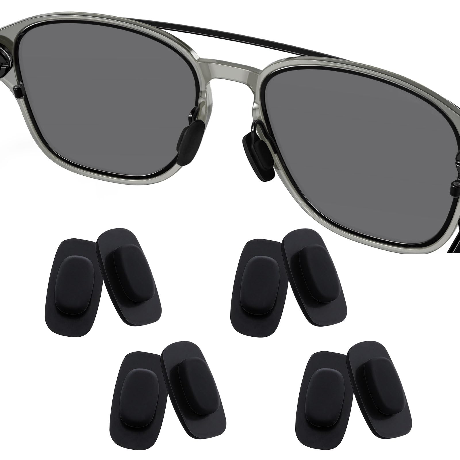 4 Pairs Replacement Nose Pad Nose Piece for Costa South Point/Flagler/Fernandina/Peli; for Oakley Cartridge/Spindle/Latch Key