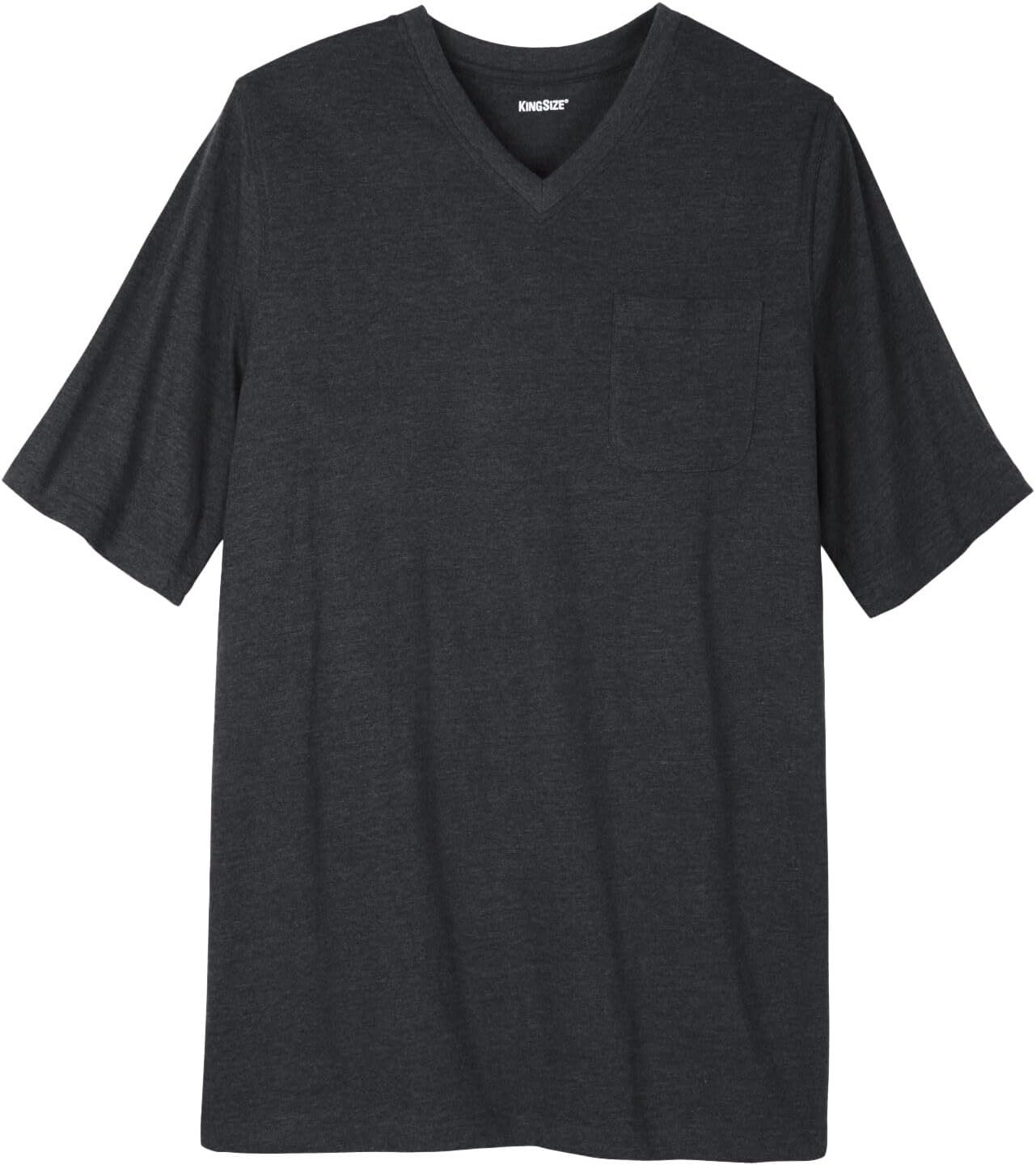 KingSize Men's Big & Tall Shrink-Less Lightweight Longer-Length V-Neck T-Shirt
