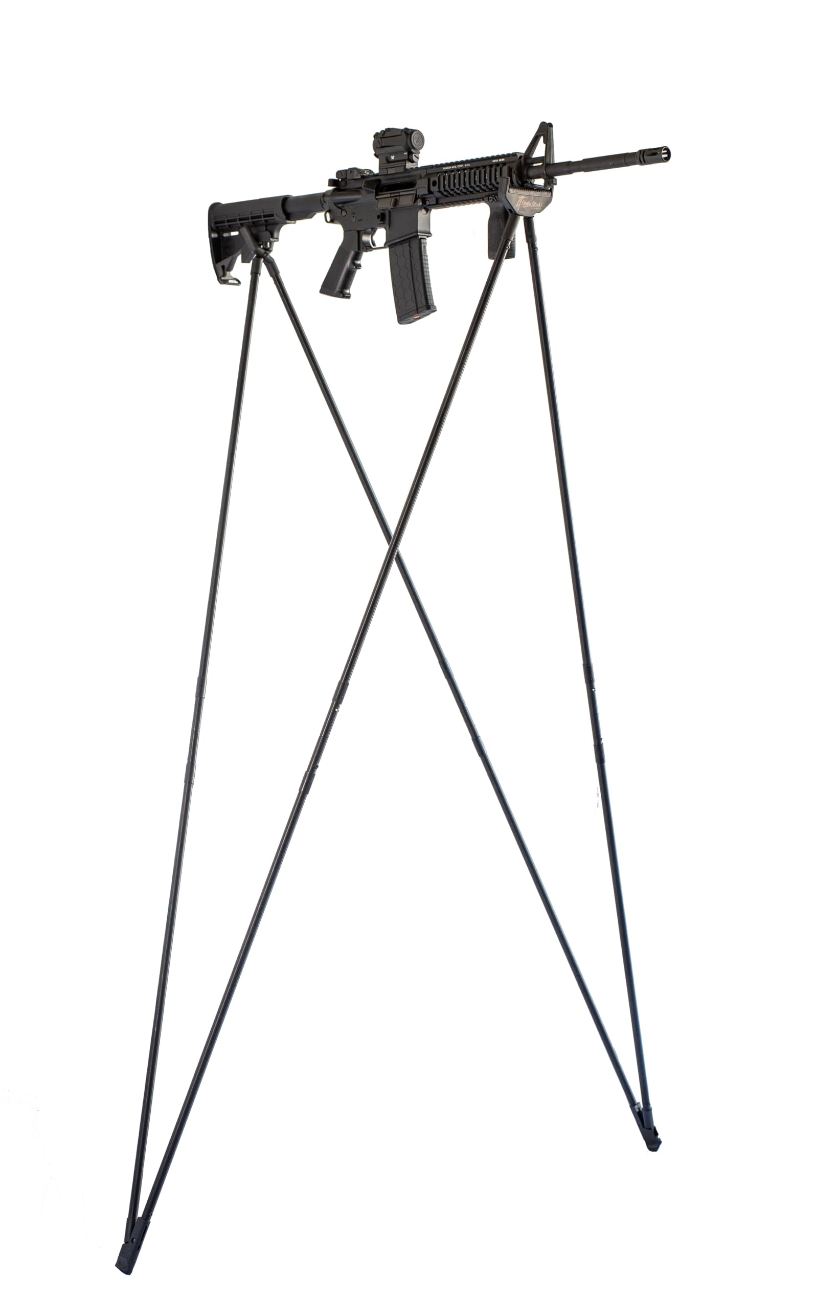 Mountain Stick Modell-Pirsch-Und Weitschießstock-Optimale Stabilität - Abnehmbar/Verstellbar - Für Stehende, Kniende, Sitzende, Schräge/Bergschüsse - Ultraleicht, Langlebig- Schwarz
