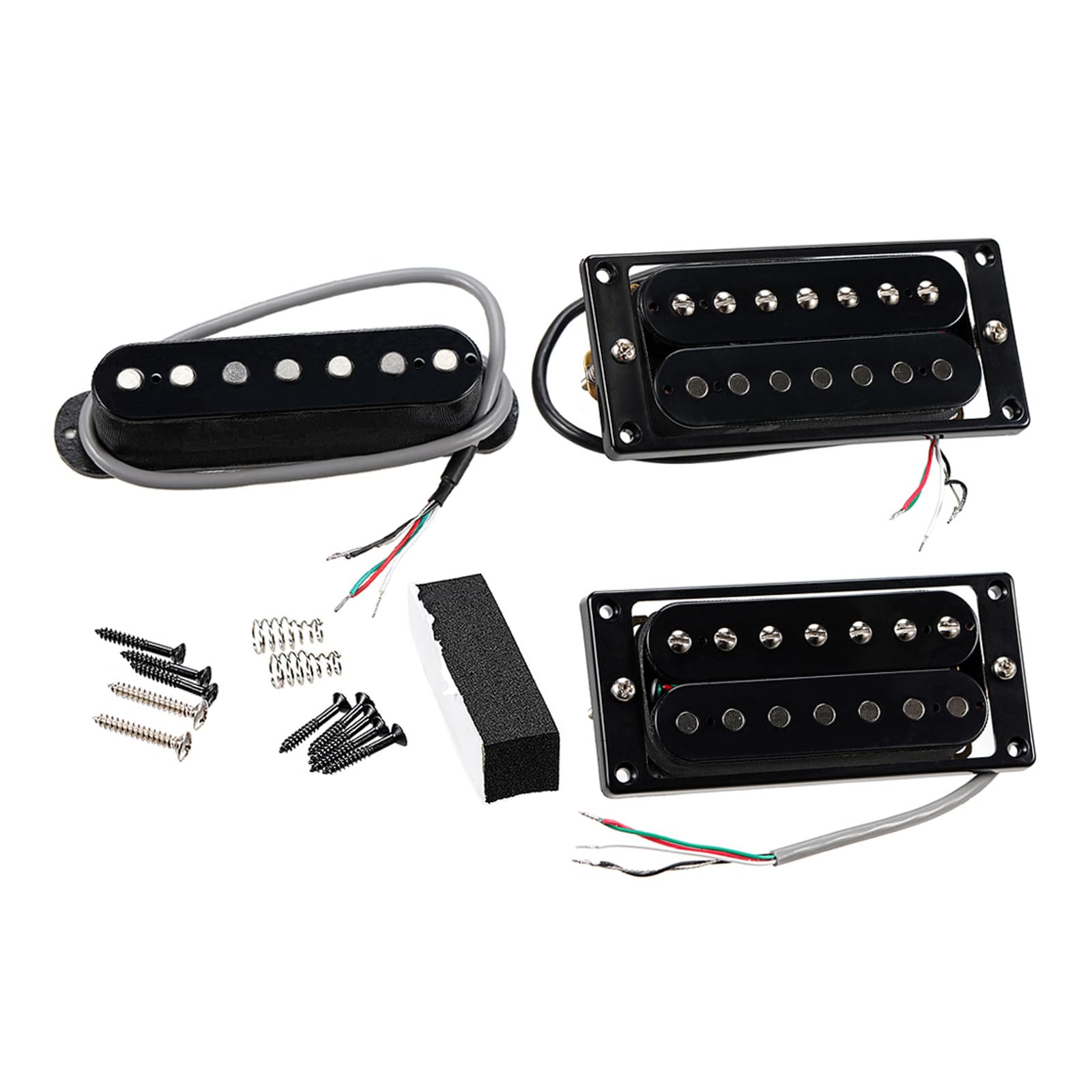 Set di pickup per chitarra nera a 7 corde con riduzione del rumore migliorata e compatibilità universale per musicisti professionisti