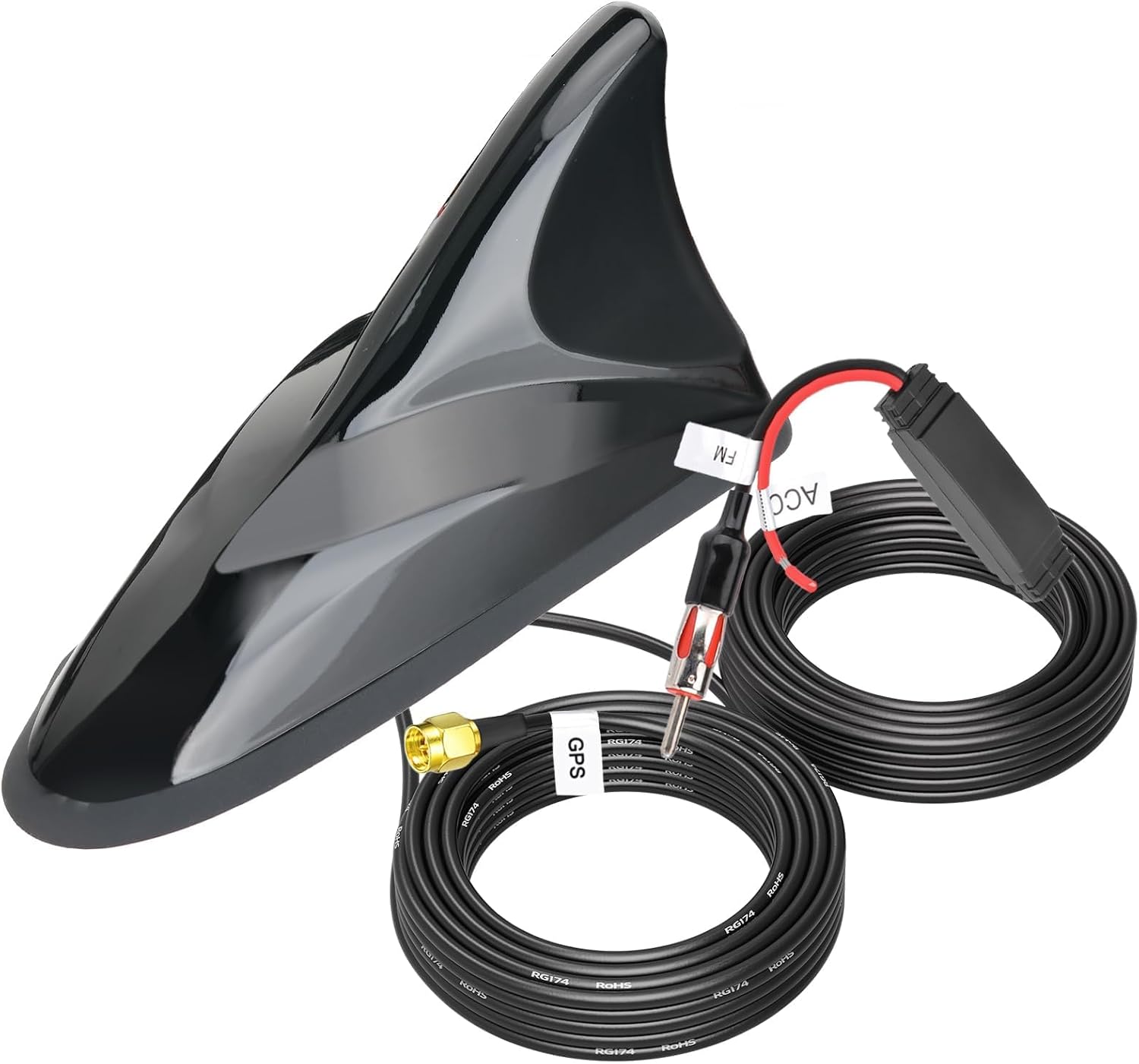 Amazon.com: SZSAUTO Shark Fin Antenna Amplified FM AM Car Radio Antenna ...