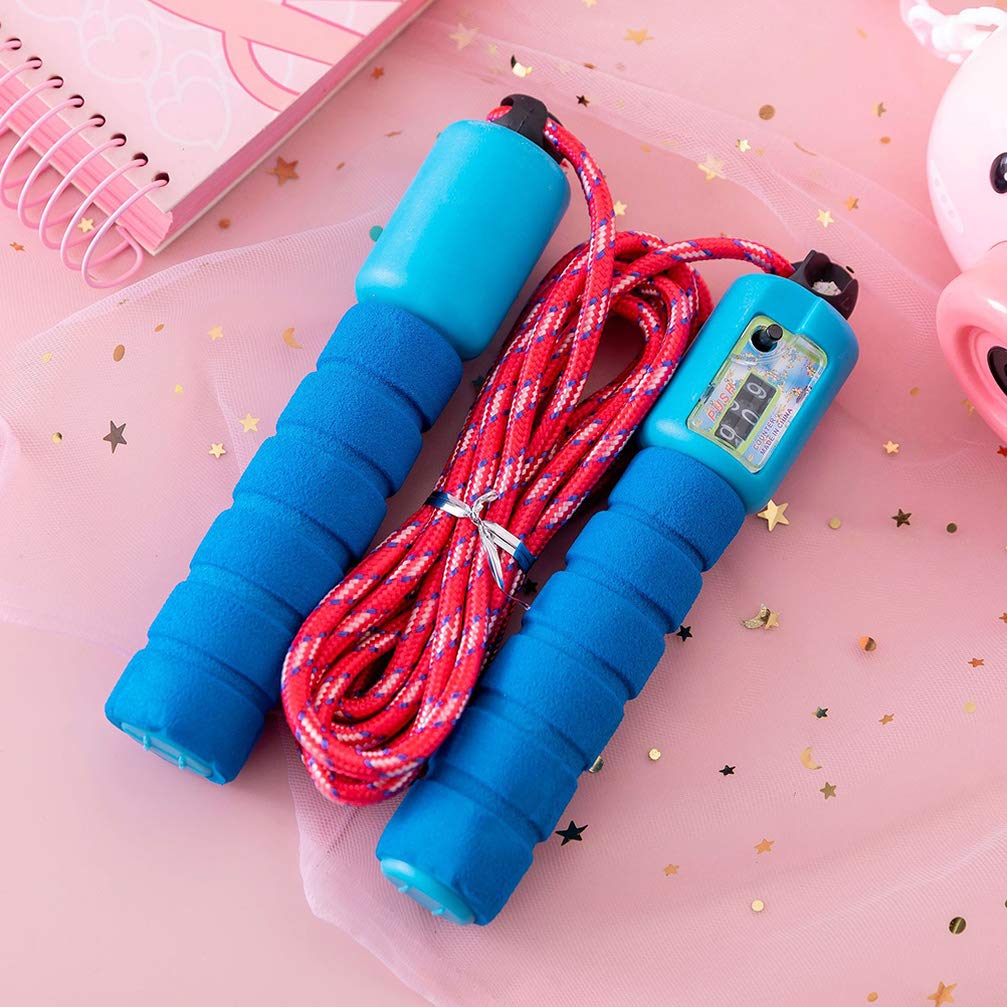 Garneck 3pcs Jump Rope Adjustable Digital Counting Jump Rope Kids Women Men Skipping Ropes (Random Color)