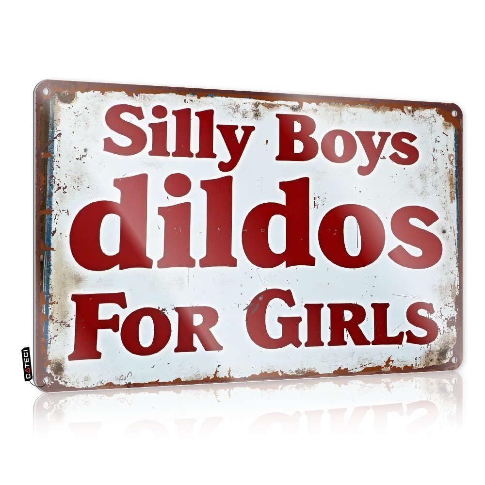 Sujd Boys Colour Metal Tin Sign Highland Decor 12Inch Retro & Outdoor Terrace Hanging Folded Edge : Silly Dildos For Girls Office Wall | Signs Home