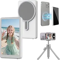 Tela 4K 60FPS Phone Vlog Selfie, Monitor de Câmera Traseira com Controle Remoto Bluetooth, Compatível com iPhone Android, Gravação Sem Fio 1800mAh 5G para Selfie Vlog Sem Atraso, Transmissão ao Vivo