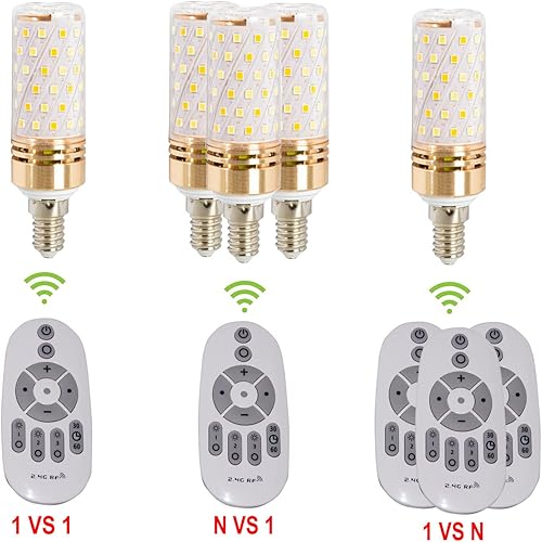 Miniatura 5 de Erkangsm Bombilla LED inteligente de maíz con control remoto E14 de 9 W, temperatura de color ajustable (cálidofrío) y brillo, paquete de 2 (2