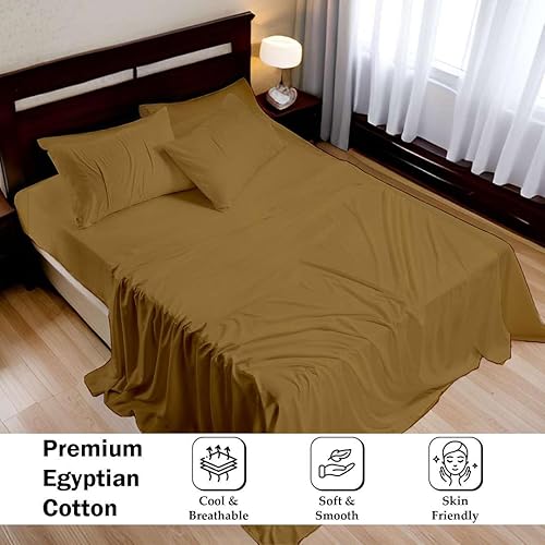 Miniatura 6 de Juego de sábanas divididas tamaño King de 5 piezas para cama ajustable, tamaño individual XL, juego de sábanas divididas, 100% algodón, 400 hilos,