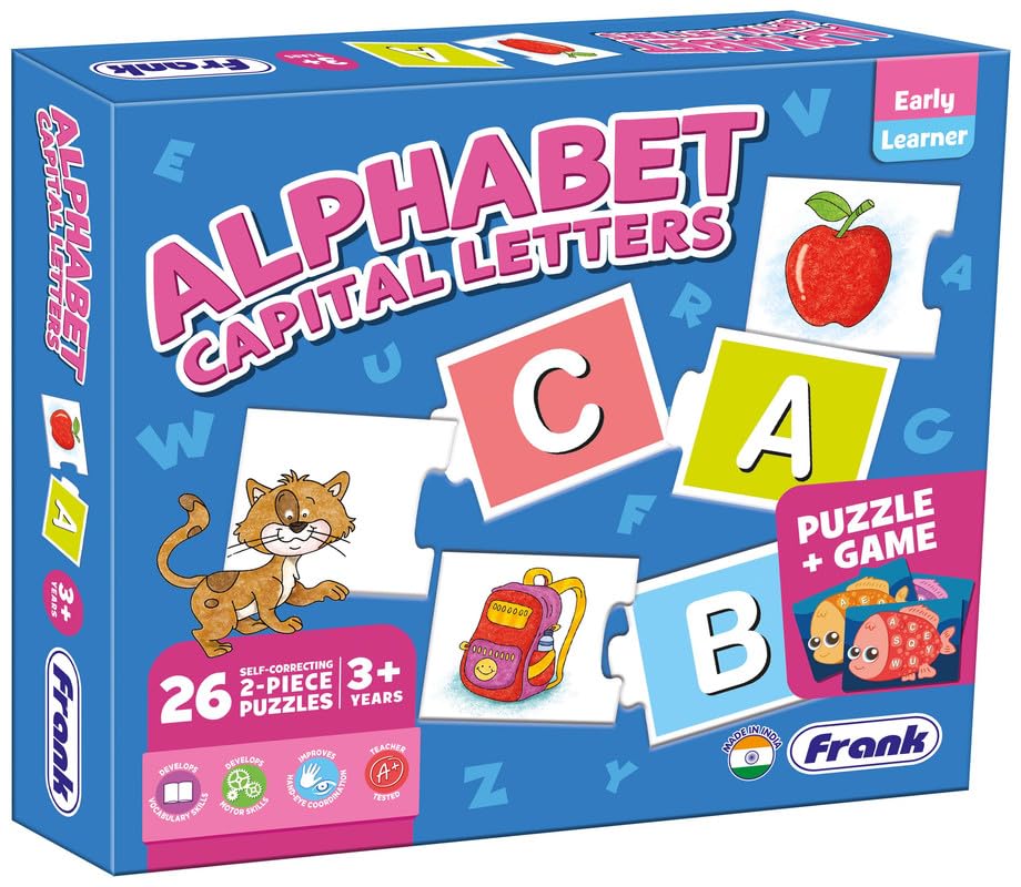Image of Frank Alphabet Puzzle & Game | Fun & Interactive Capital Letter Self-Correcting Puzzle for Kids 3+ Years | Educational Toy for Early Learning, Letter Recognition & Focus | Away from Screen