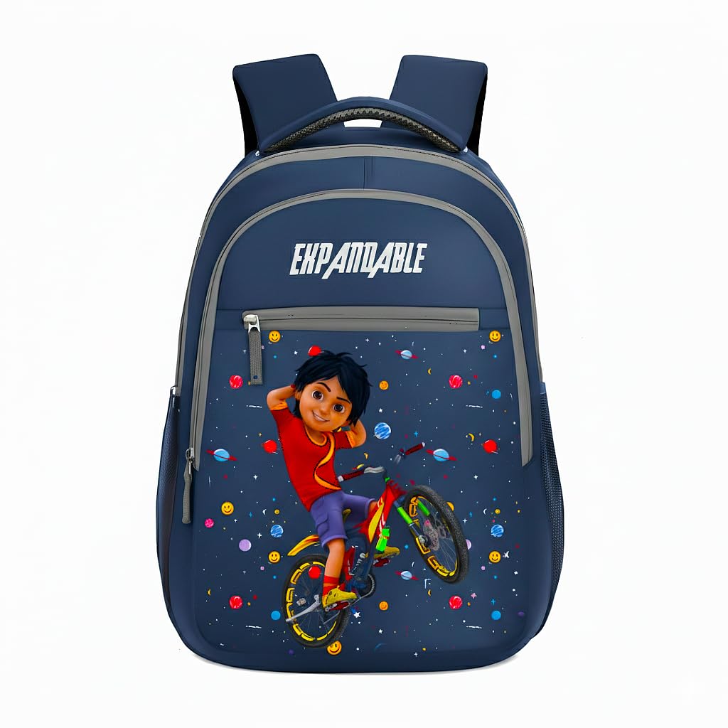 Kids School Bag for Boys - Navy Blue Cartoon Character Backpack with Padded Straps and Multiple Compartments, Ergonomic Lightweight Daypack for Primary School & Travel-image-37
