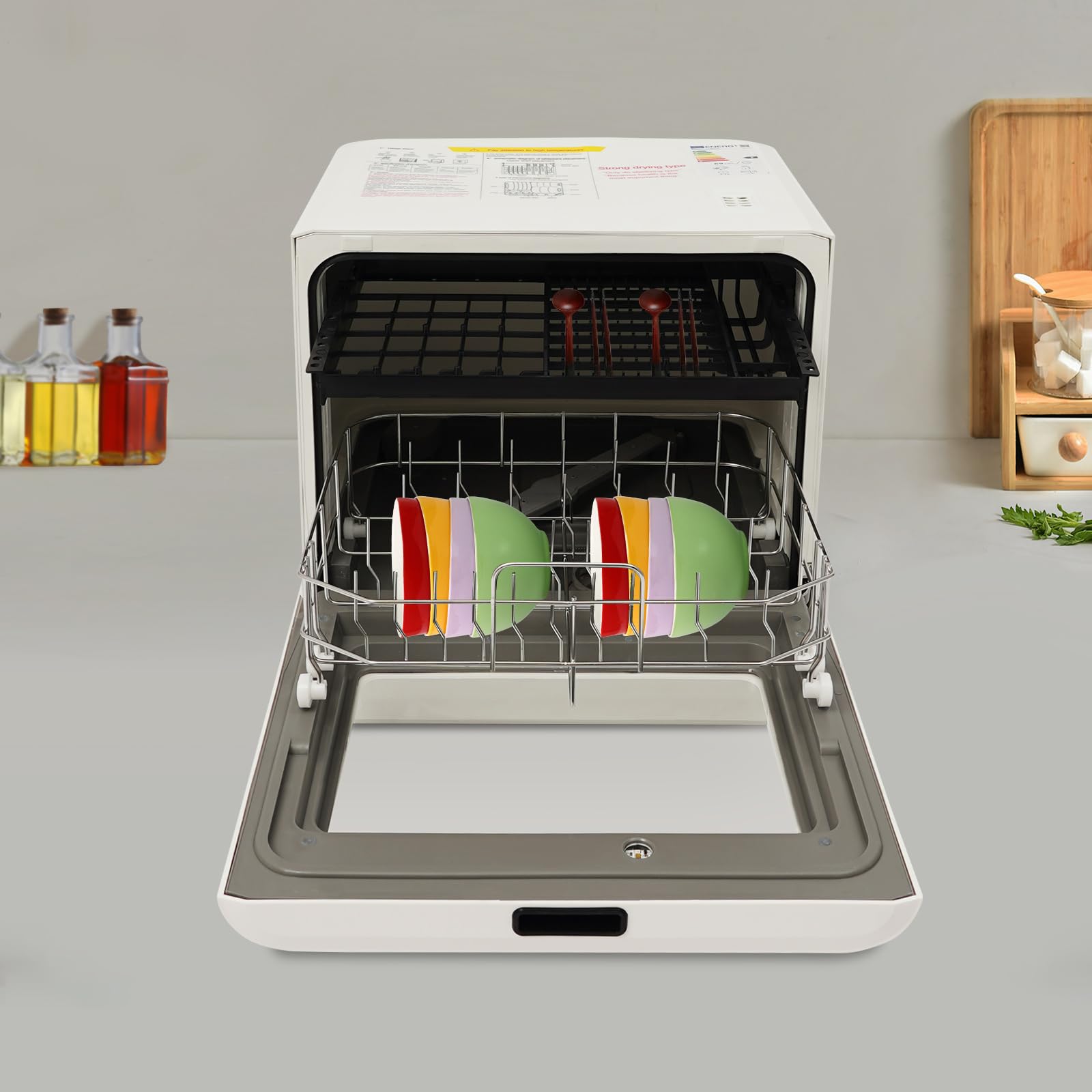Mini lavastoviglie, lavastoviglie da tavolo per 3 coperti, 4 programmi Lavastoviglie indipendente per appartamenti, dormitori, campeggio e camper