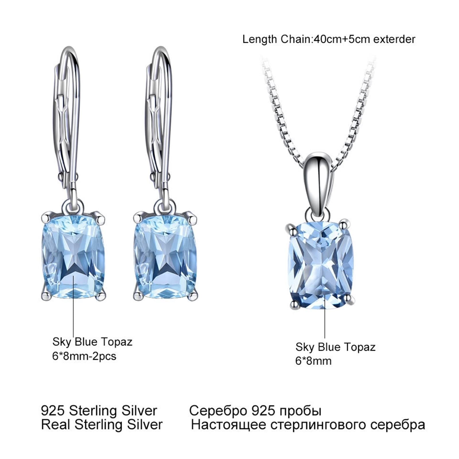 Set di gioielli da sposa per matrimonio in argento Sterling, blu vintage collana e orecchini set per le donne rettangolo set di gioielli in metallo