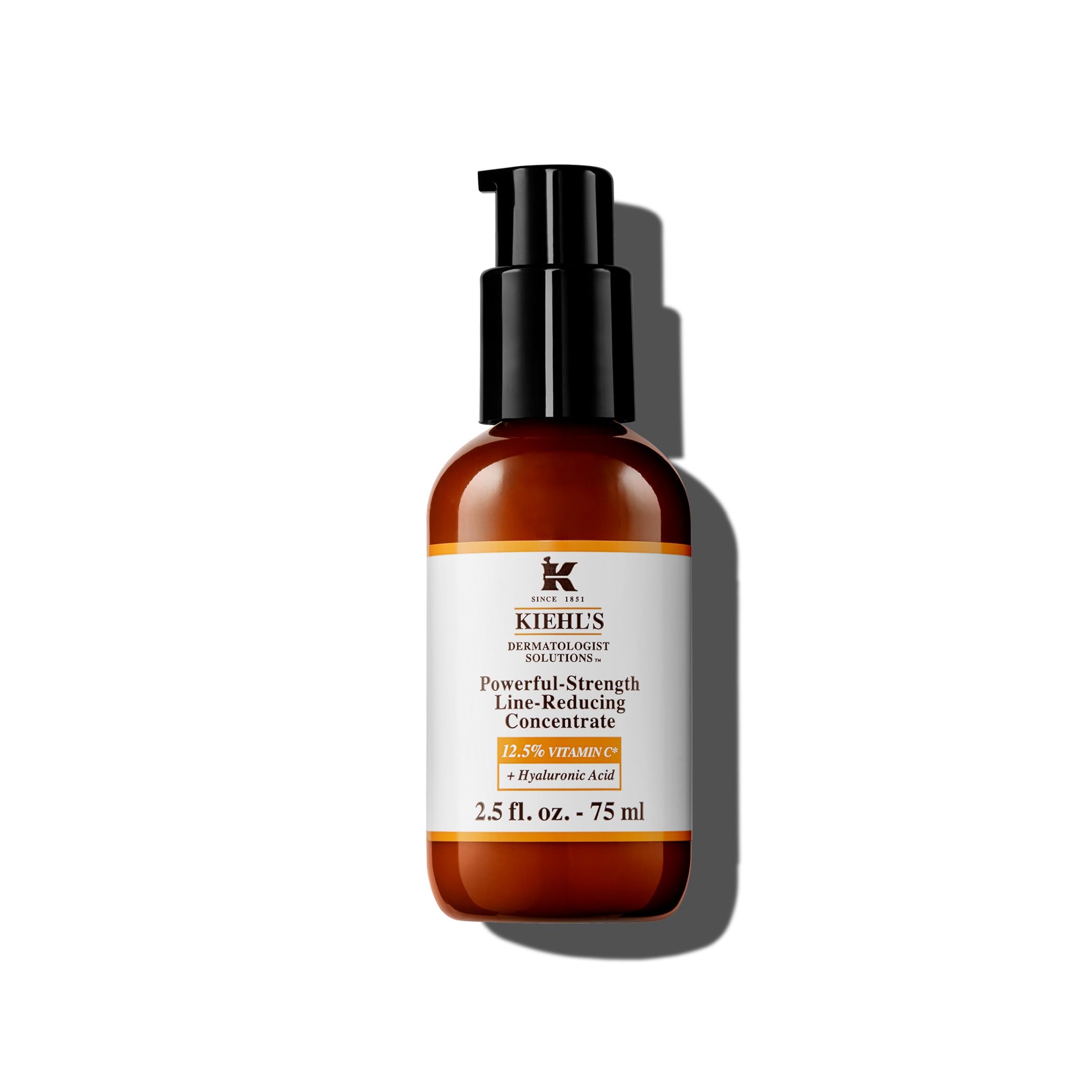 Kiehl's, Sérum Visage Anti-Rides, Powerful-Strength Line-Reducing Concentrate, Riche en Vitamine C à 12,5% et en Acide Hyaluronique, Réduit l’Apparence des Rides