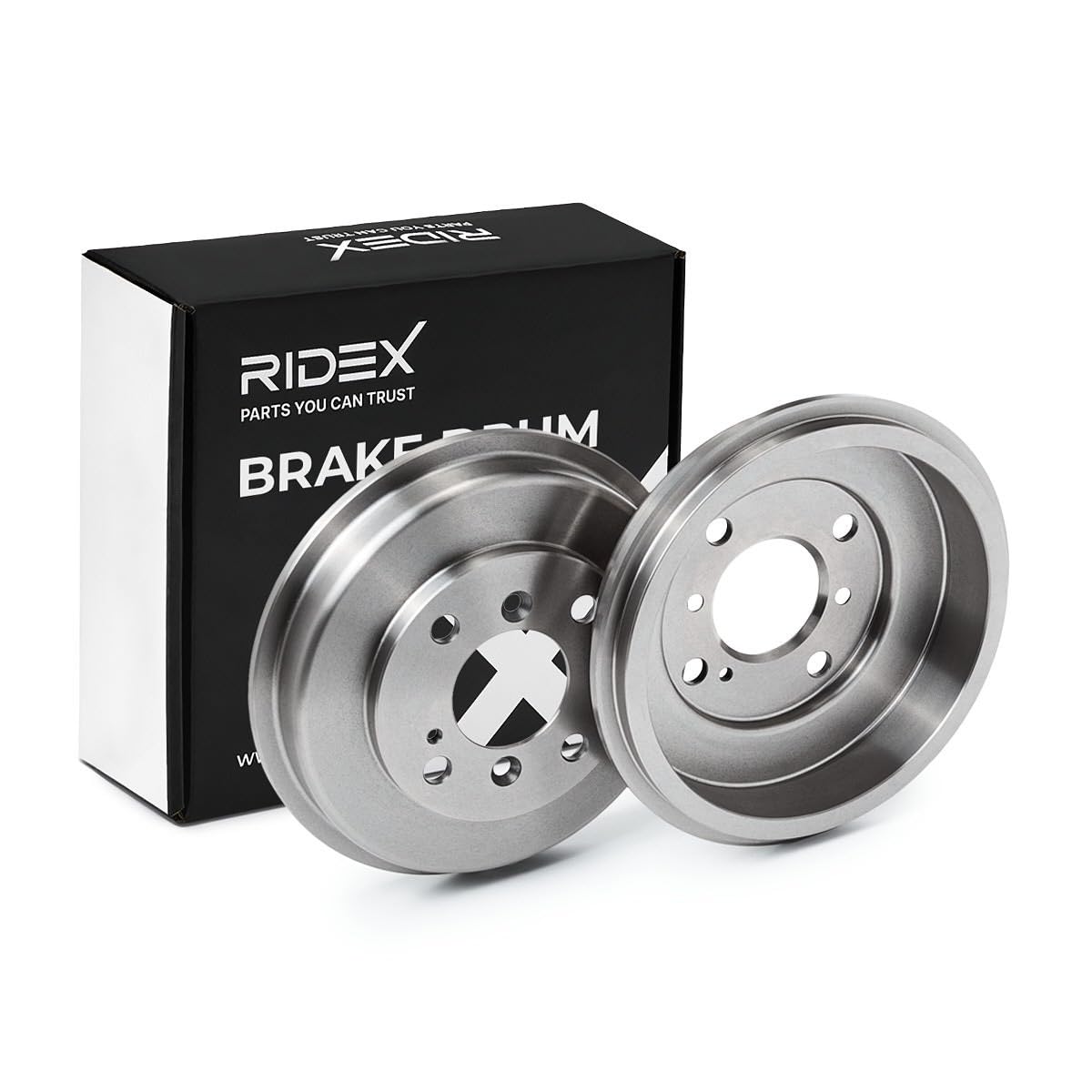 RIDEX 123B0135 2x Tambor de freno Trasero sin cojinete rueda sin perno de sujeción de rueda sin buje de rueda Compatible con FORD Fiesta Mk6 Hatchback CB1, CCN, JA8, JR8