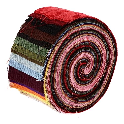 HOMSFOU 26pcs Roll Craft Fabric Strips Roll Bundles for Sewing Patchwork and Quilting Bright Colors Easy to Cut for Crafting Projects and Decorations