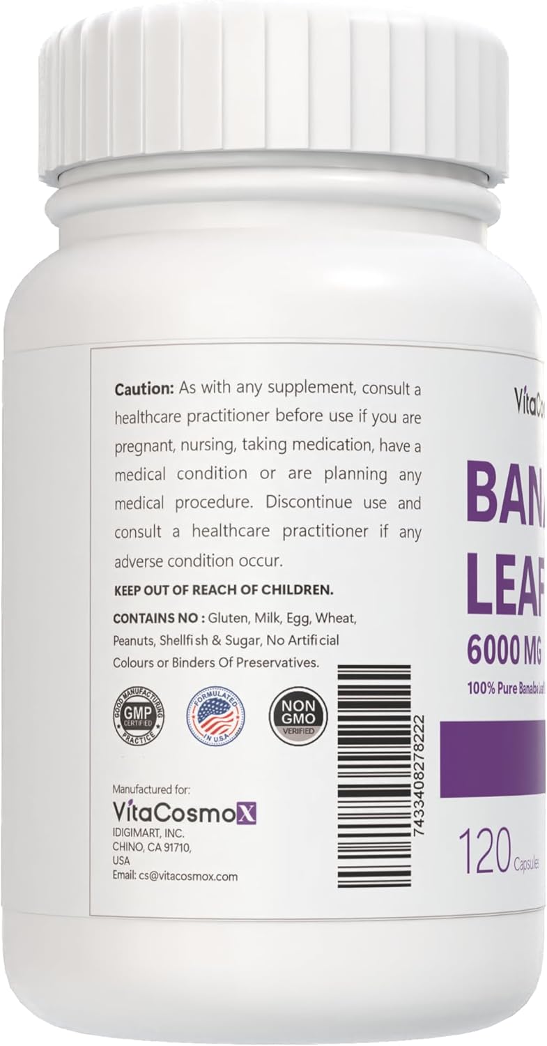 Banaba Leaf Extract, 20:1 Extract, 300 mg Equivalent to 6,000mg, 120 Veggie Capsules, 100% Vegetarian, Non-GMO & Gluten Free - Image 3