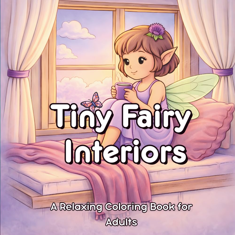 Tiny Fairy Interiors: A Relaxing Coloring Book for Adults Featuring Cozy Corners and Comfy Spaces (Sweet and Cozy Fairy Series)