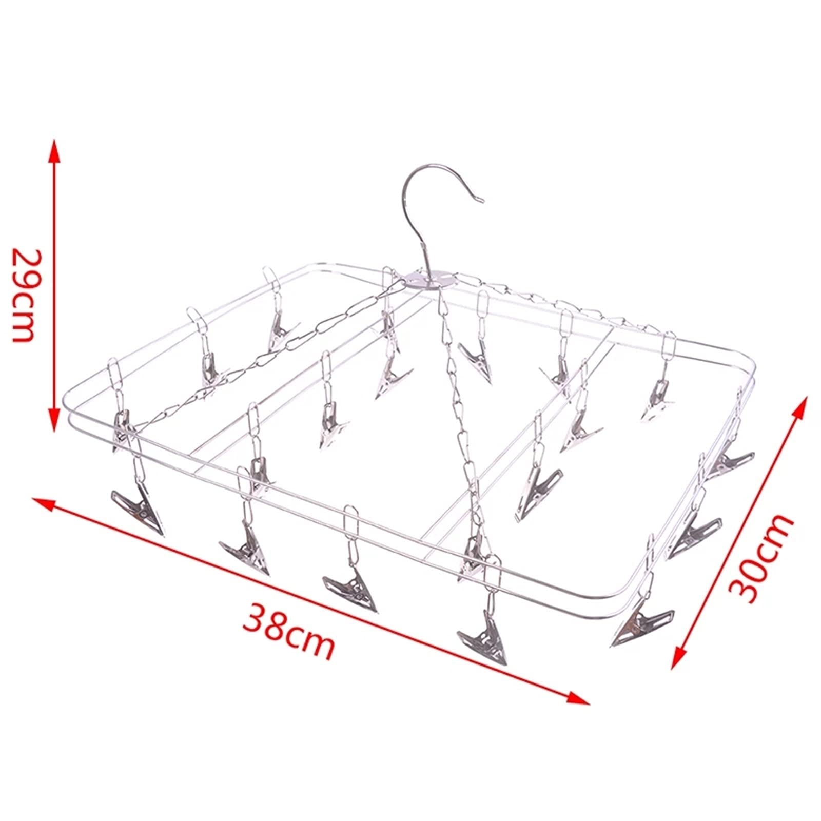 Wäscheklammern aus Edelstahl, Unterwäsche Socken Wäscheklammer Aluminium Metall Socken, Unterwäsche, Wäscheklammer, Outdoor Lufttrockner,(35x29cm)
