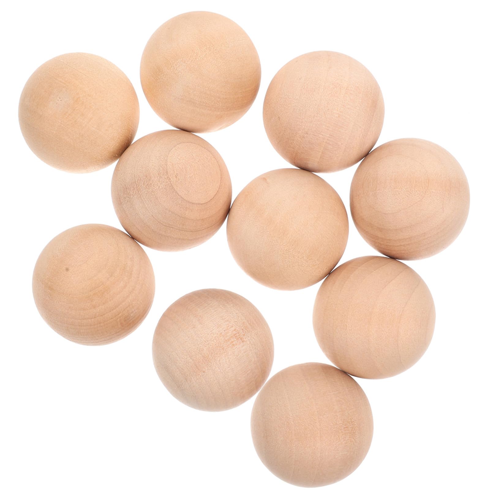 Bolas Sólidas de Madera para Manualidades, 10 Piezas Redondas Khaki