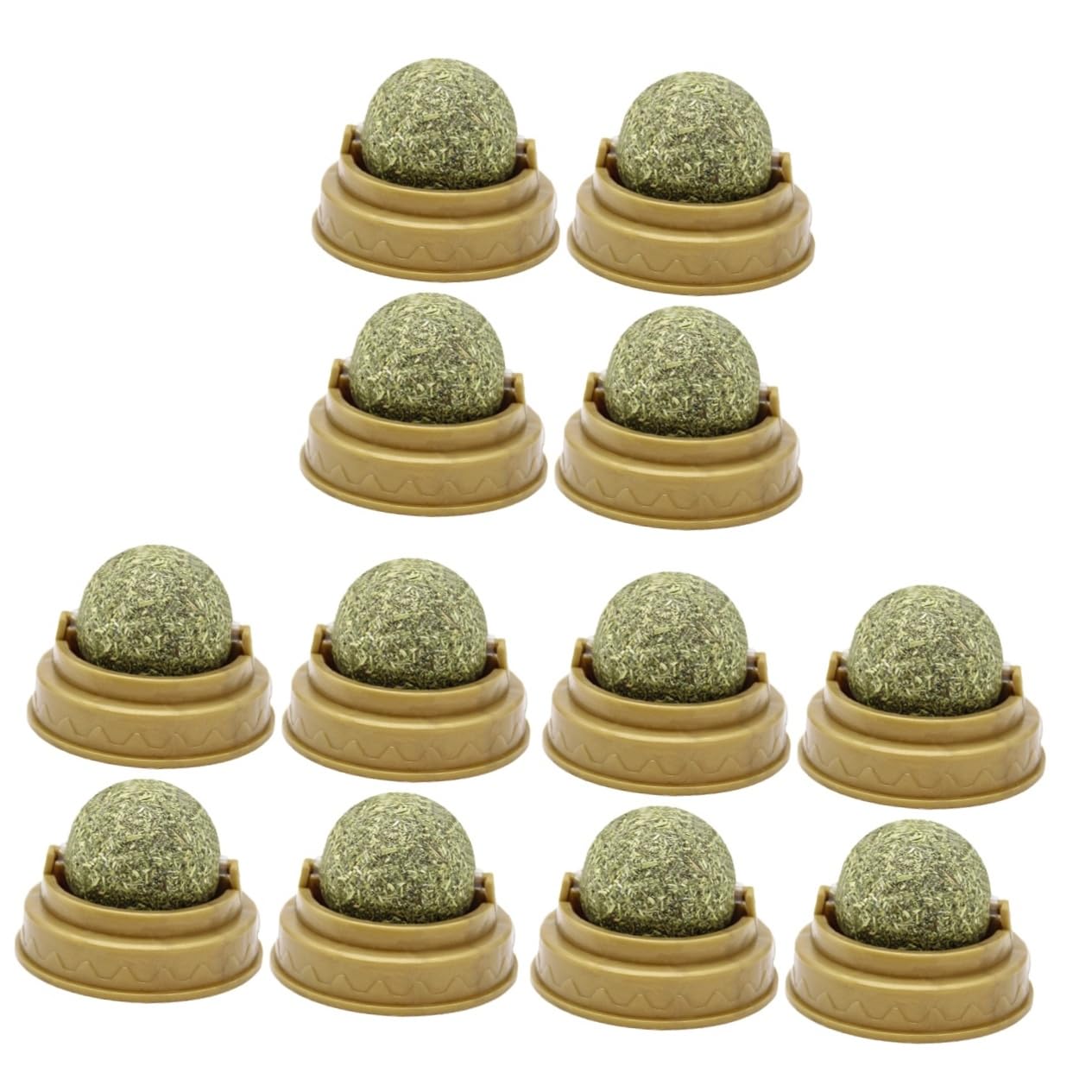 DOITOOL 12piezas Juguete Interactivo para Gatos Bolas De Menta para Pegar La Pared Promotor De Digestión y Limpieza Juguete Rotativo para Estimulación y Diversión De Gatos Pequeños