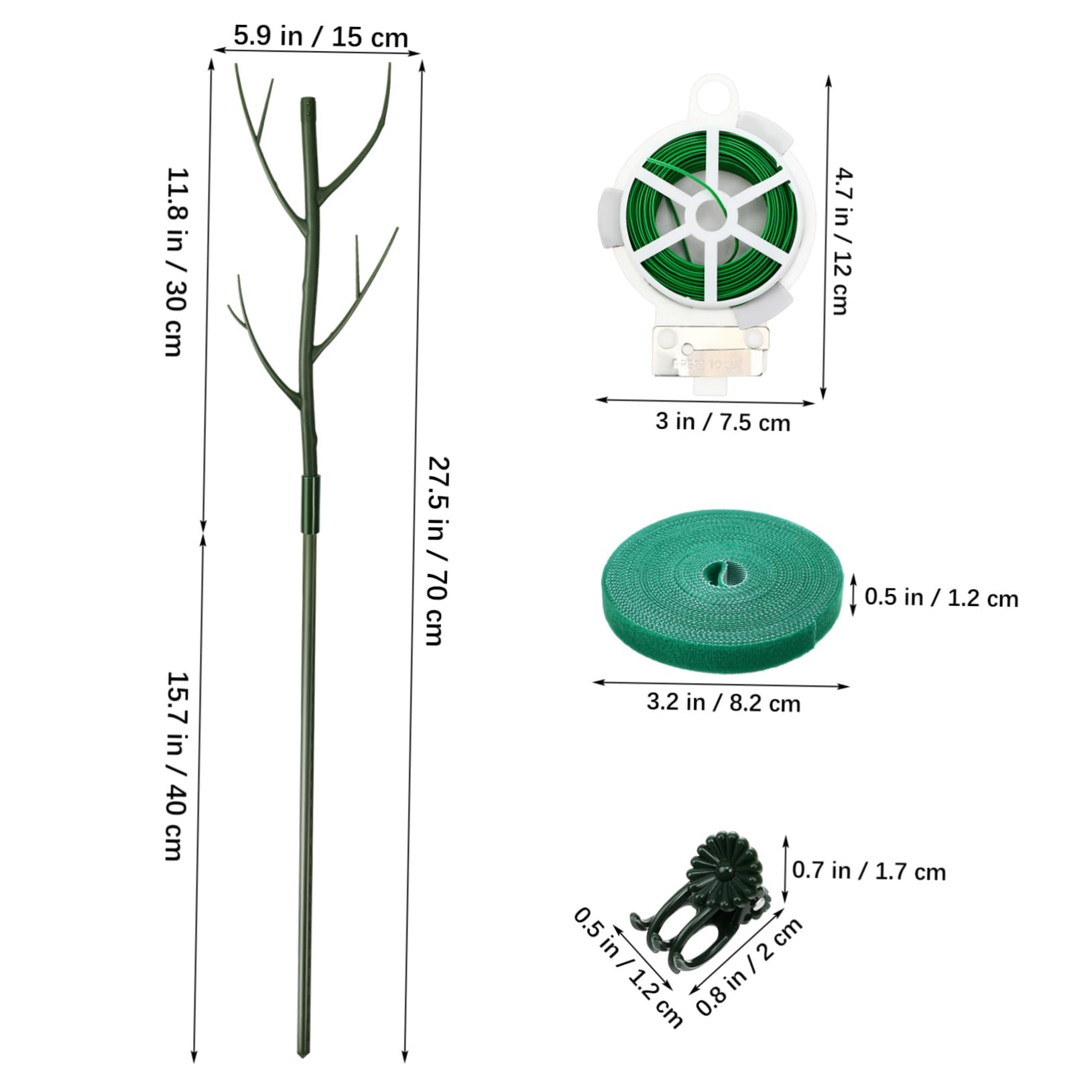 Toyvian Tuteurs de Support pour Plantes Hautes en Plastique Vert Extensibles Installation Facile pour Jardin et Intérieur Lot de 1