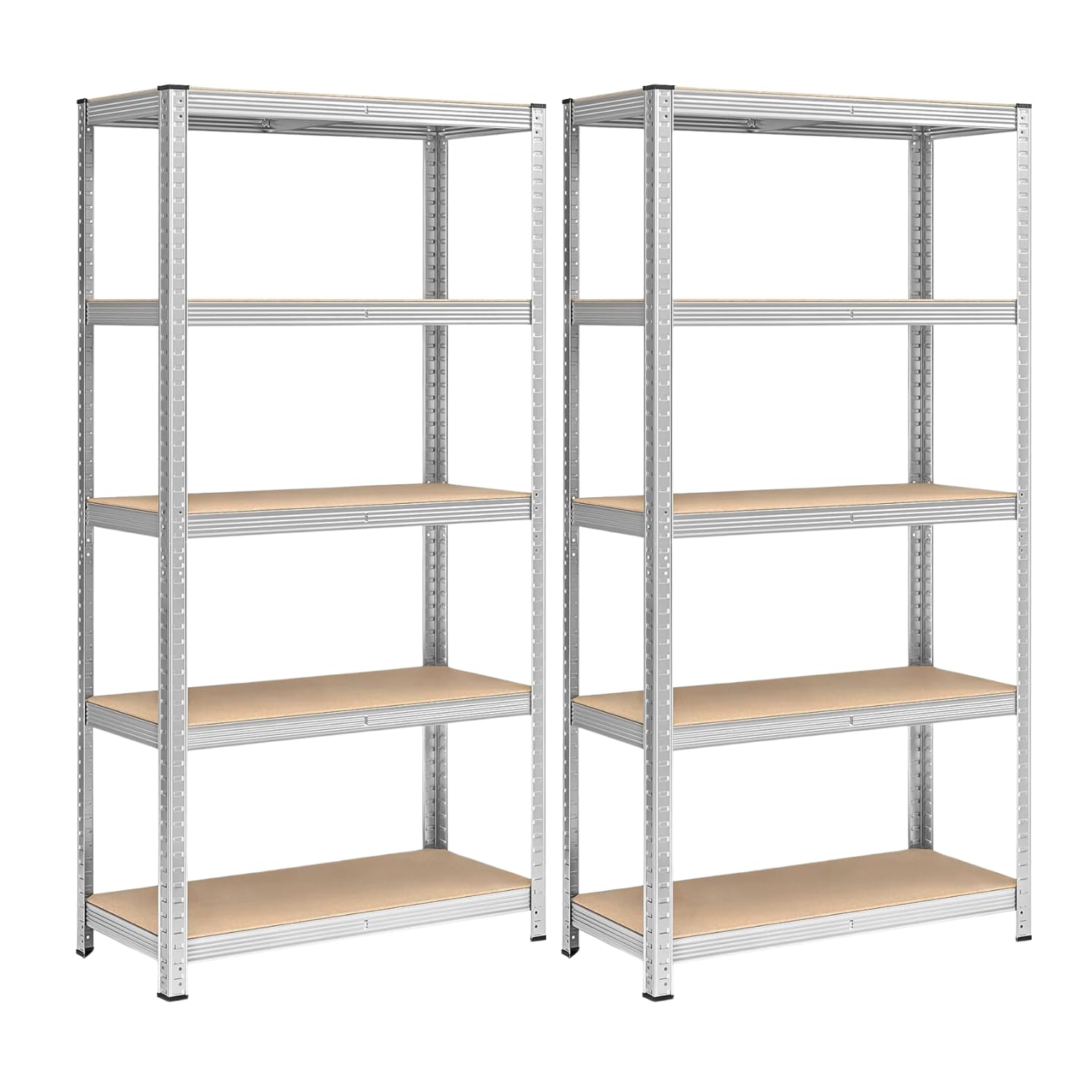 Set 2 Scaffali in Metallo 180x90x40 cm per Carichi Pesanti 875 kg - 175 kg per Ripiano Scaffalatura 5 ripiani per Magazzino Garage (2)