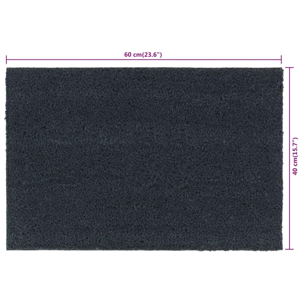 Alfombra de puerta, 5 unidades, color gris oscuro, 40 x 60 cm, fibra de coco | Soporte antideslizante de PVC, fácil de limpiar, plegable, para interior y exterior