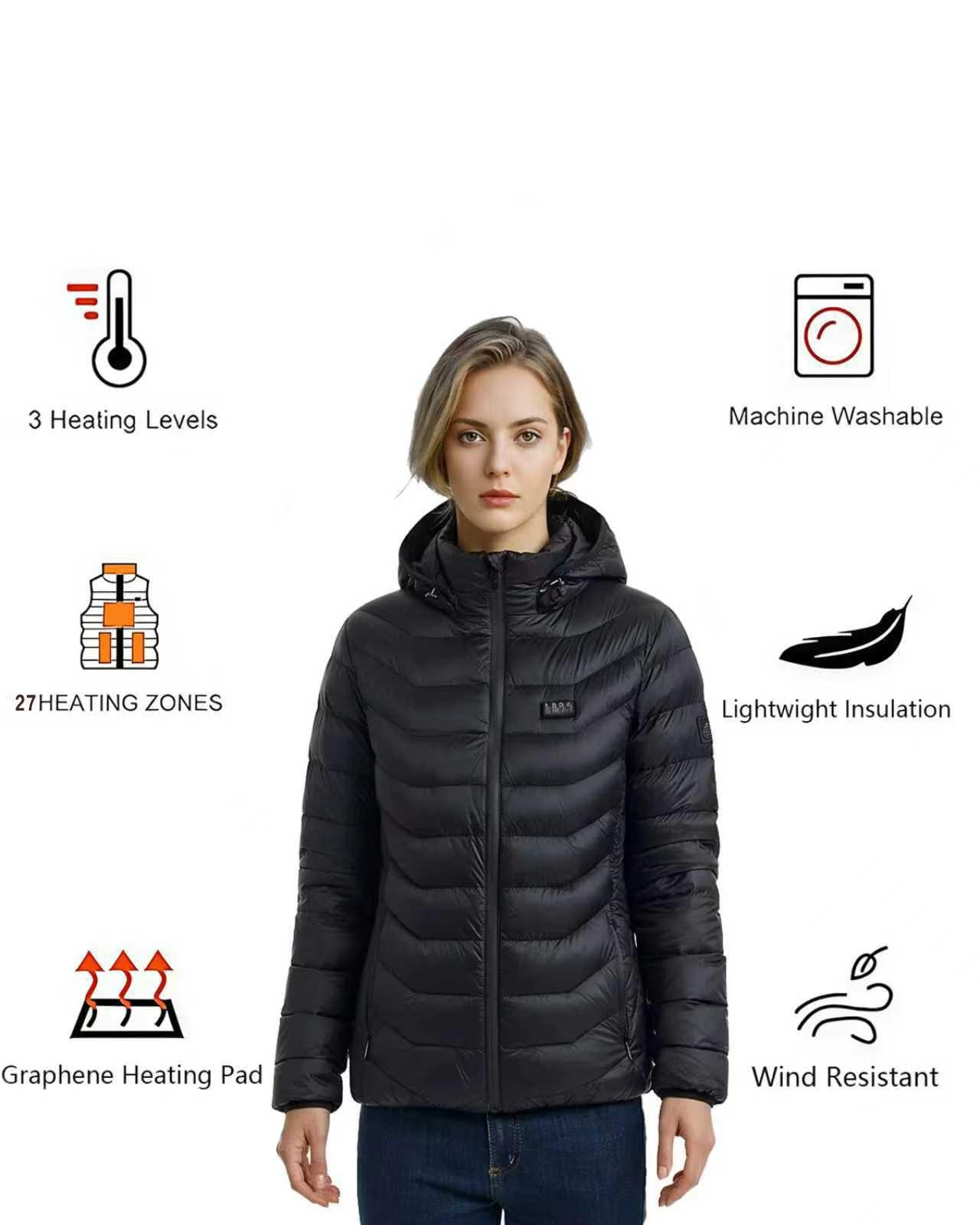 Photo 1 of ALTWEIWEN Heated Jacket for Women with Power Bank,27 Large Area Graphene Heating Element